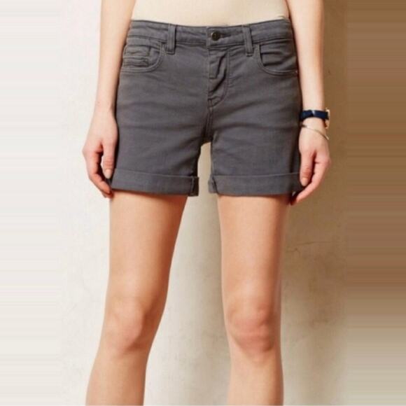 Anthropologie Pilcro Stet Rolled-Up Hem Denim Shorts Grey size 26 - Picture 2 of 9